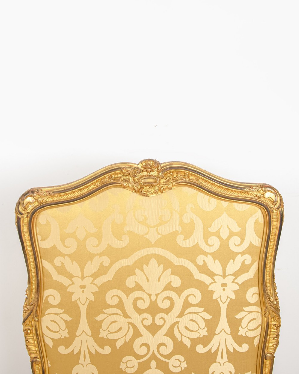 Antique French Carved Giltwood Fire Screen With Upholstered Panel View III