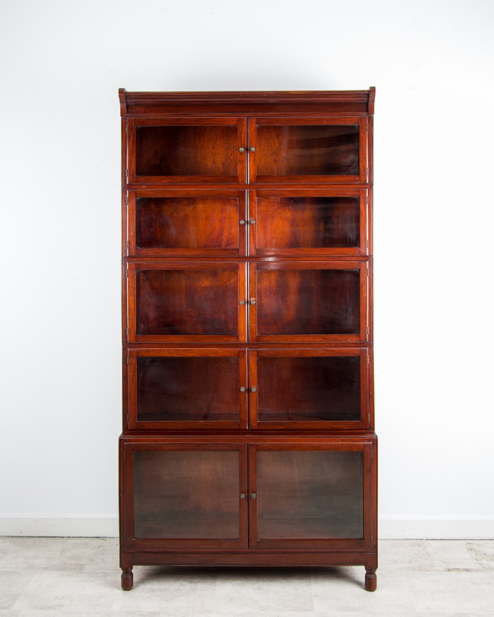 Antique Minty Of Oxford Mahogany Stacking Bookcase With Glazed Doors