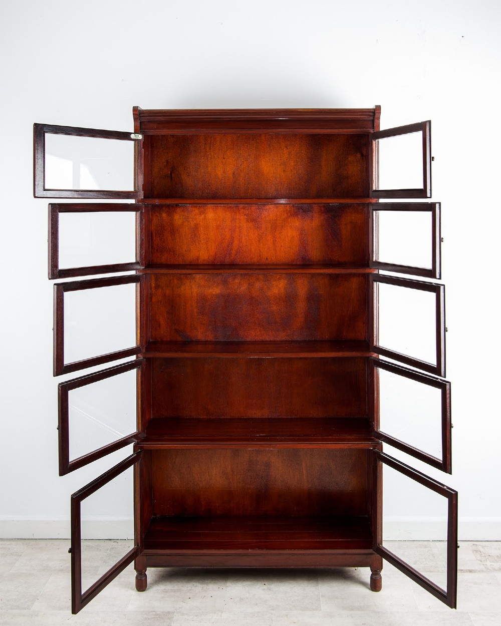 Antique Minty Of Oxford Mahogany Stacking Bookcase With Glazed Doors View V