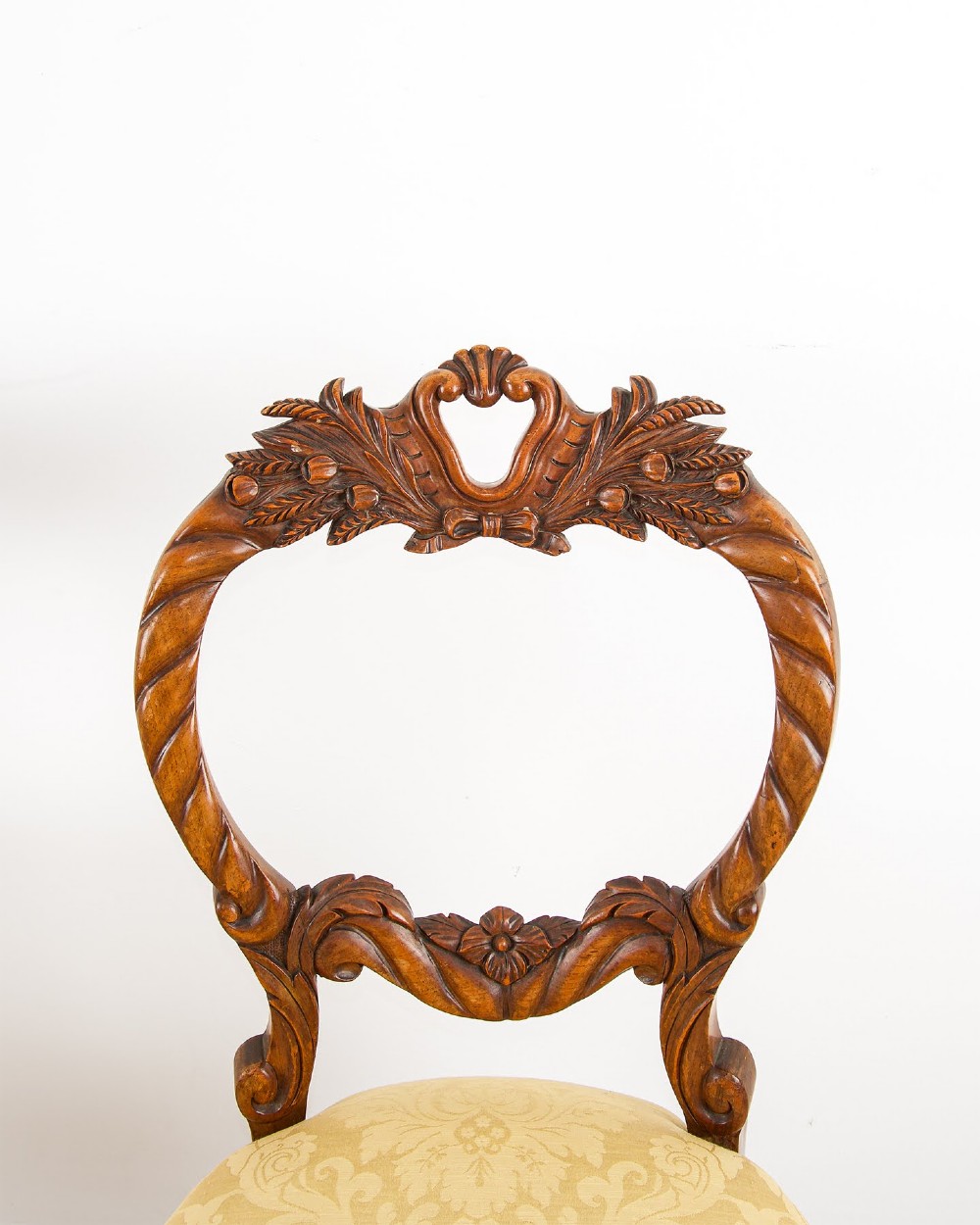 Set Of Six Antique Walnut Balloon Back Dining Chairs View IV