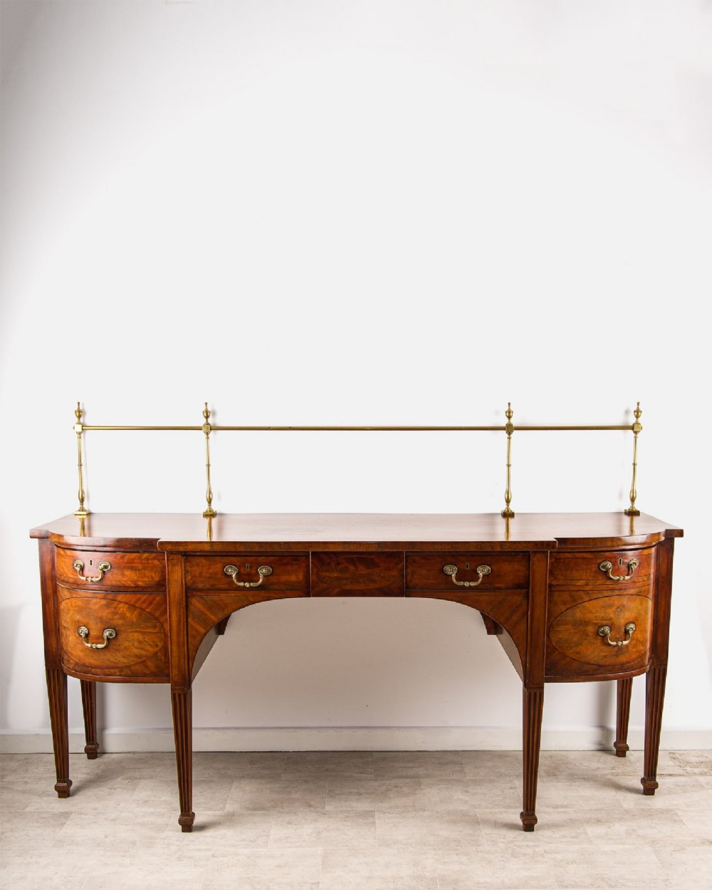 Antique Georgian Mahogany Sideboard Server With Brass Gallery Rail View II