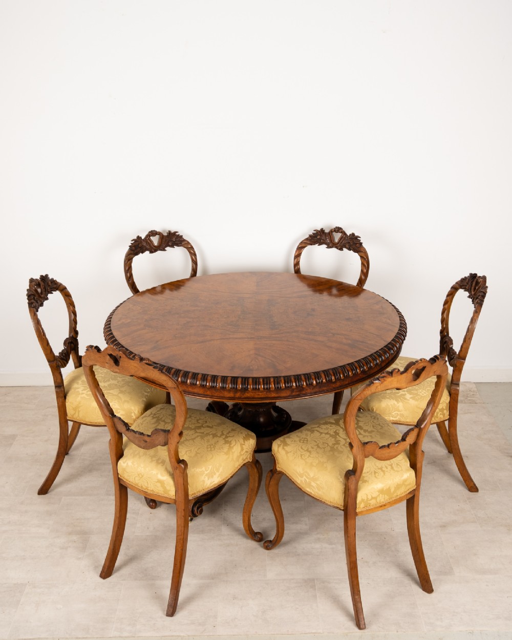 Antique Victorian Walnut Circular Centre Table On Tripod Base View VII