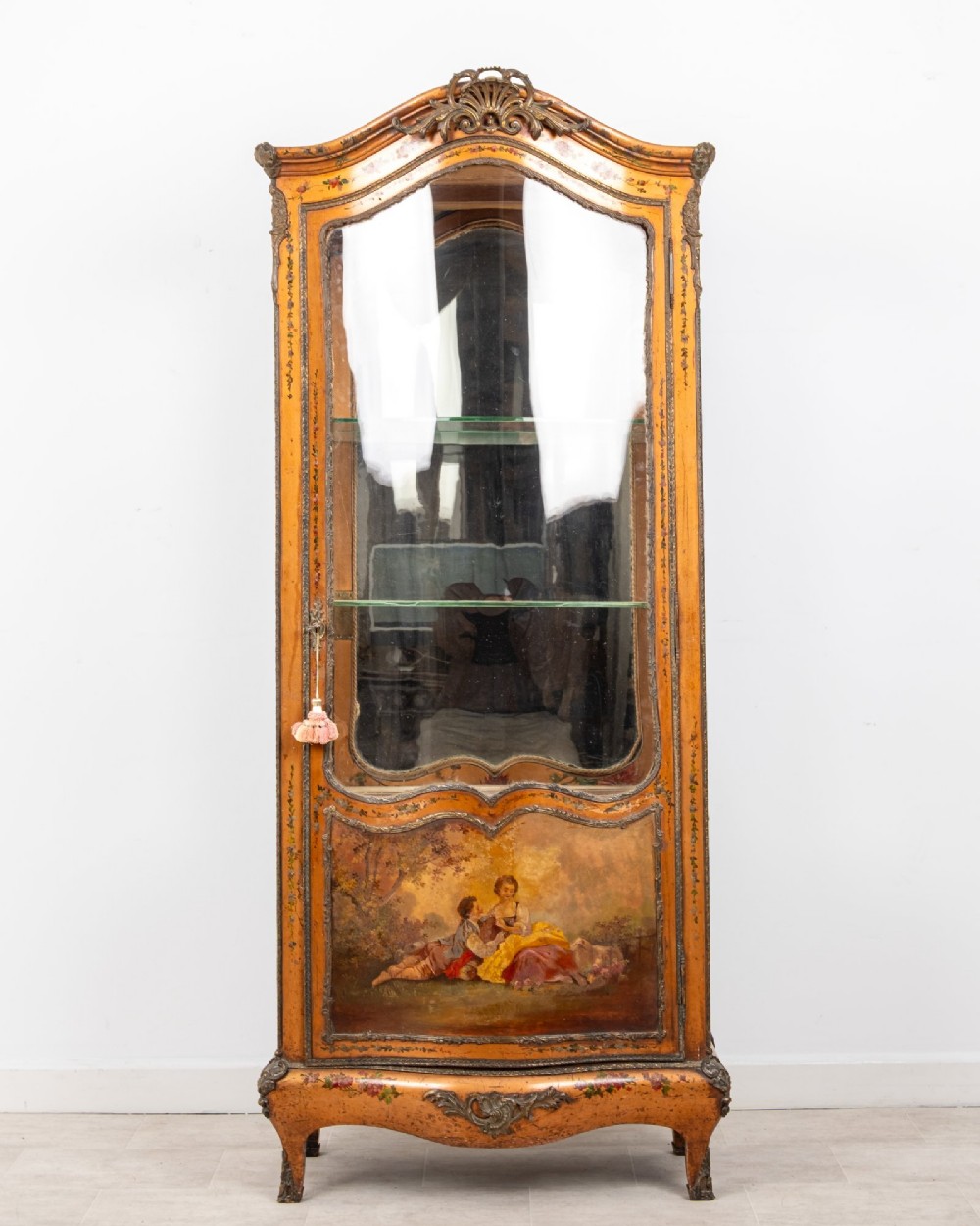 Antique Gilt Painted Display Cabinet Vitrine c.1900
