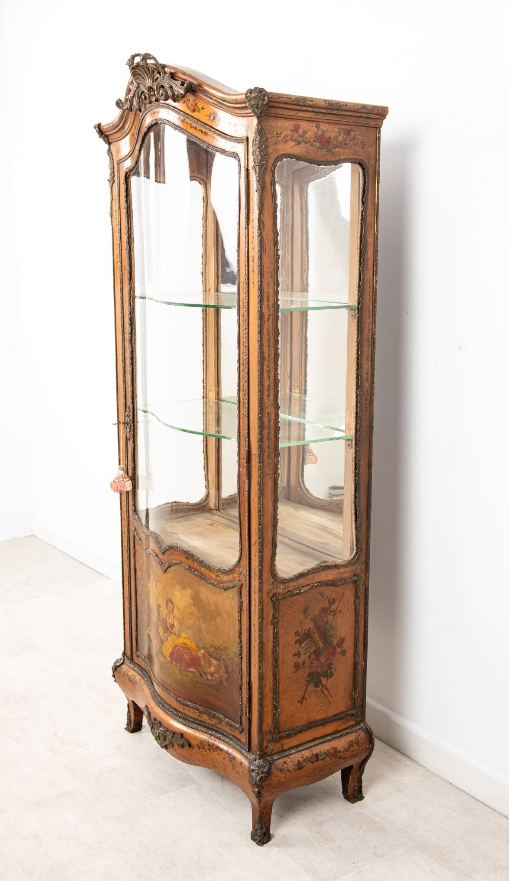 Antique Gilt Painted Display Cabinet Vitrine c.1900 View VII