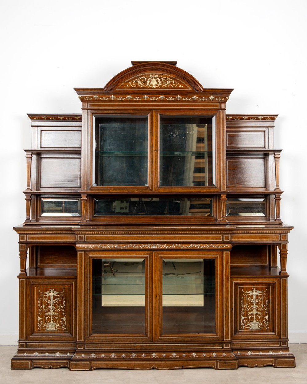 Victorian Rosewood Display Cabinet Attributed to Collinson & Lock, c.1890