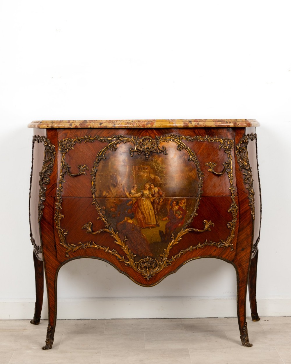 A Fine French Louis XV Revival Kingwood, Gilt-Bronze and Vernis Martin Commode, Paris, circa 1880-