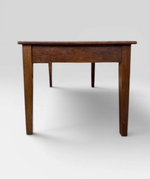 ANTIQUE SOLID OAK GOVERNMENT DESK LEATHER TOP WRITING OFFICE TABLE - ADDITIONAL PHOTO 2
