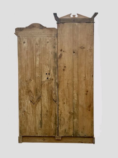 ANTIQUE VICTORIAN PINE CHIFFEROBE WARDROBE RUSTIC COUNTRY STORAGE - ADDITIONAL PHOTO 5