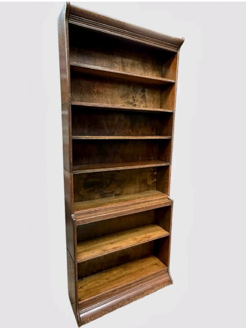 ANTIQUE MAHOGANY WATERFALL STACKING BOOKCASE GRADUATED SECTIONS DISPLAY CABINET - ADDITIONAL PHOTO 2