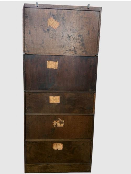 ANTIQUE MAHOGANY WATERFALL STACKING BOOKCASE GRADUATED SECTIONS DISPLAY CABINET - ADDITIONAL PHOTO 4