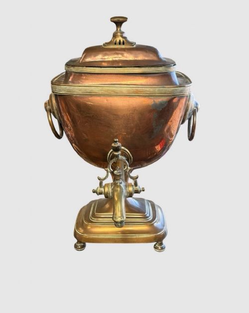 ANTIQUE COPPER AND BRASS SAMOVAR TRADITIONAL TEA URN DECORATIVE COLLECTIBLE