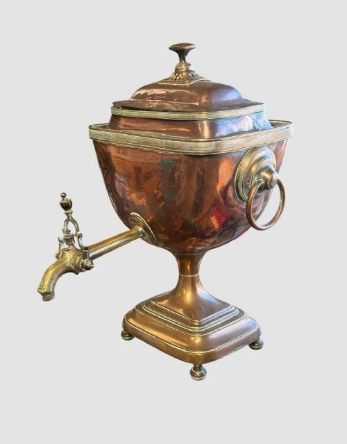 ANTIQUE COPPER AND BRASS SAMOVAR TRADITIONAL TEA URN DECORATIVE COLLECTIBLE - ADDITIONAL PHOTO 1