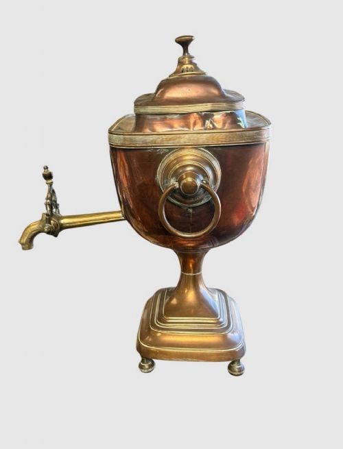 ANTIQUE COPPER AND BRASS SAMOVAR TRADITIONAL TEA URN DECORATIVE COLLECTIBLE - ADDITIONAL PHOTO 2