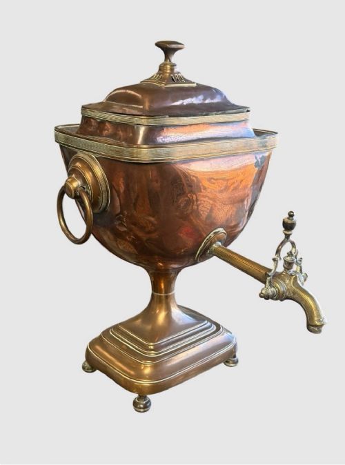 ANTIQUE COPPER AND BRASS SAMOVAR TRADITIONAL TEA URN DECORATIVE COLLECTIBLE - ADDITIONAL PHOTO 7