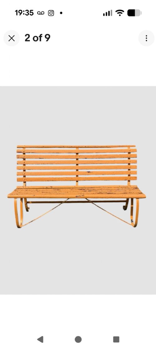 ANTIQUE VICTORIAN GARDEN BENCH CAST IRON WOOD OUTDOOR SEAT PATIO PARK BENCH - ADDITIONAL PHOTO 1