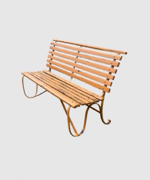 ANTIQUE VICTORIAN GARDEN BENCH CAST IRON WOOD OUTDOOR SEAT PATIO PARK BENCH - ADDITIONAL PHOTO 2