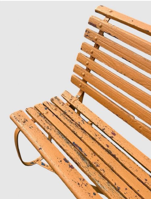 ANTIQUE VICTORIAN GARDEN BENCH CAST IRON WOOD OUTDOOR SEAT PATIO PARK BENCH - ADDITIONAL PHOTO 5