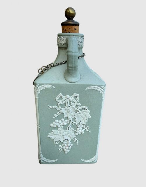 ANTIQUE PAIR 19TH CENTURY JASPER SPIRIT FLAGONS DECANTERS COLLECTIBLE - ADDITIONAL PHOTO 8