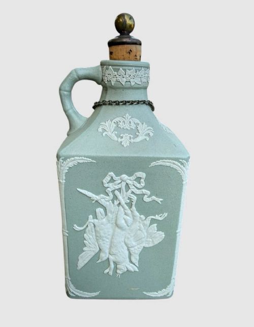 ANTIQUE PAIR 19TH CENTURY JASPER SPIRIT FLAGONS DECANTERS COLLECTIBLE - ADDITIONAL PHOTO 10