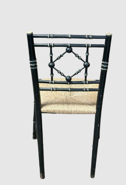 ANTIQUE AESTHETIC MOVEMENT HALL CHAIR CARVED WOODEN SIDE CHAIR VICTORIAN - ADDITIONAL PHOTO 3