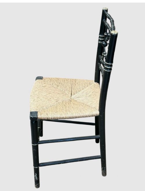 ANTIQUE AESTHETIC MOVEMENT HALL CHAIR CARVED WOODEN SIDE CHAIR VICTORIAN - ADDITIONAL PHOTO 4