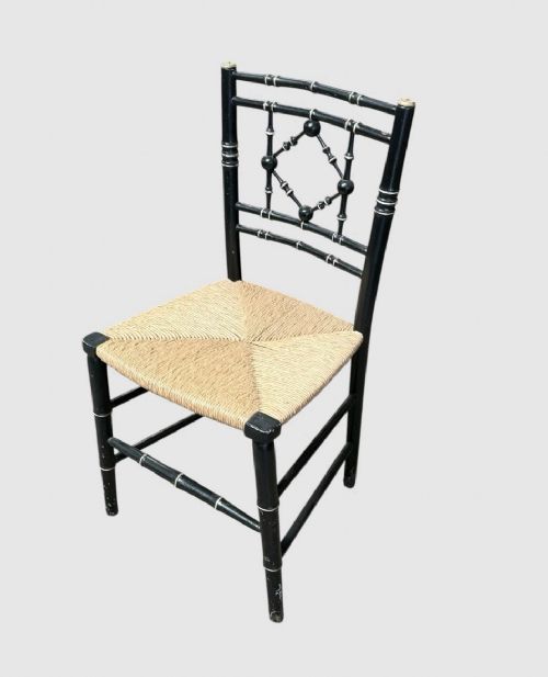 ANTIQUE AESTHETIC MOVEMENT HALL CHAIR CARVED WOODEN SIDE CHAIR VICTORIAN - ADDITIONAL PHOTO 6