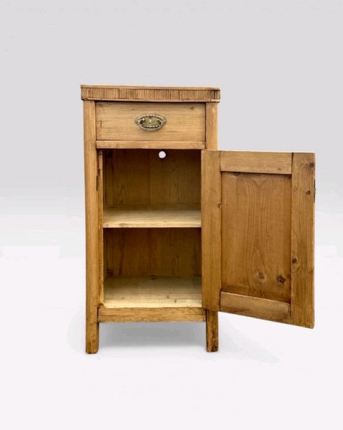 PAIR ANTIQUE PINE BEDSIDE CABINETS RUSTIC VICTORIAN NIGHTSTANDS STORAGE UNIT - ADDITIONAL PHOTO 4