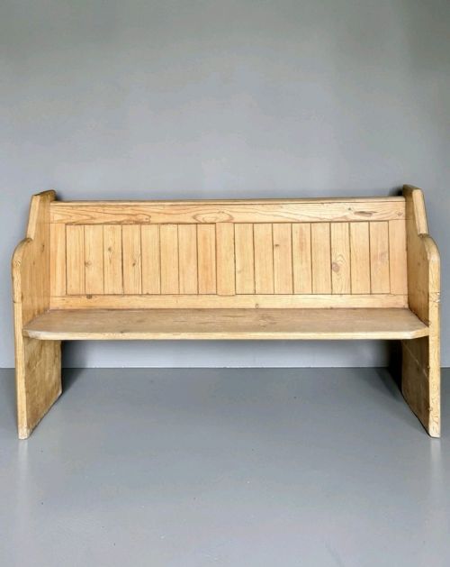 antique pine church pew solid wood chapel bench rustic seating vintage - CATEGORY: ANTIQUE FURNITURE - DATED VICTORIAN