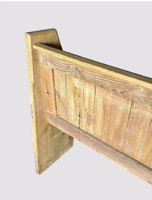 ANTIQUE PINE CHURCH PEW SOLID WOOD CHAPEL BENCH RUSTIC SEATING VINTAGE - ADDITIONAL PHOTO 5