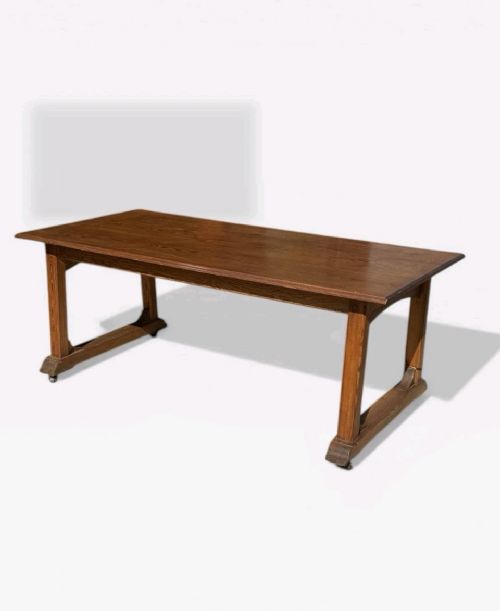ANTIQUE HEALS STYLE DINING TABLE EARLY 20TH CENTURY SOLID WOOD UK - ADDITIONAL PHOTO 2