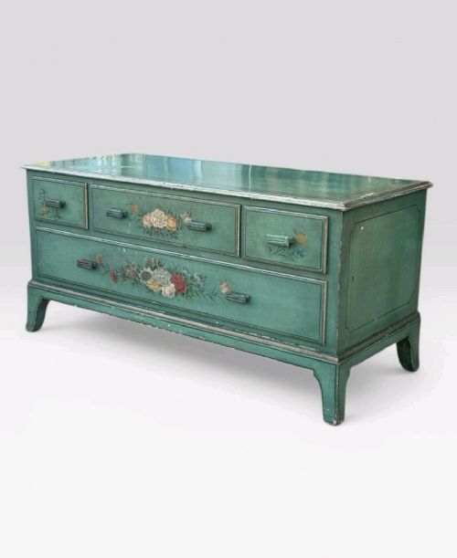 ANTIQUE WARING GILLOW HAND PAINTED SIDE CABINET EDWARDIAN CUPBOARD
