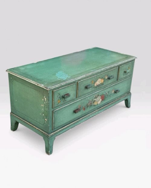 ANTIQUE WARING GILLOW HAND PAINTED SIDE CABINET EDWARDIAN CUPBOARD - ADDITIONAL PHOTO 1