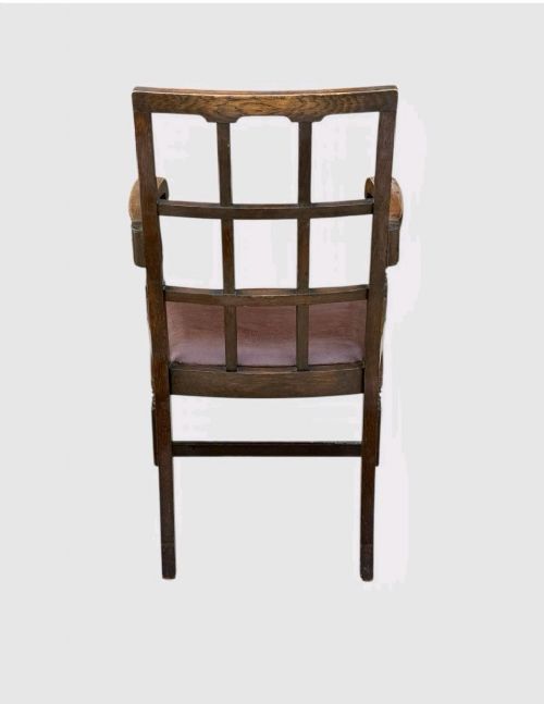 ANTIQUE HEALS STYLE OAK ARMCHAIR ARTS CRAFTS LOUNGE CHAIR EARLY 20TH C - ADDITIONAL PHOTO 4
