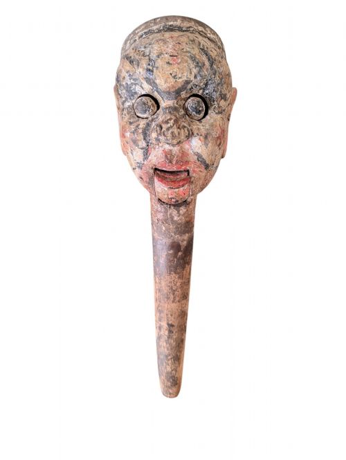 19th century gesso hand painted puppet head - CATEGORY: ANTIQUE MISCELLANEOUS - DATED 19TH CENTURY