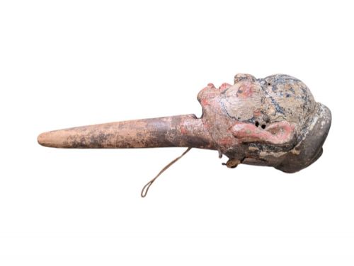 19TH CENTURY GESSO HAND PAINTED PUPPET HEAD - ADDITIONAL PHOTO 2