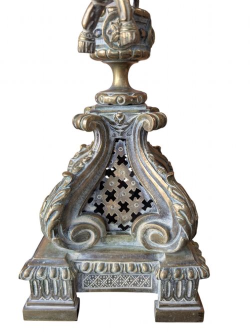 A PAIR OF BRONZE FIVELIGHT CANDLELABRA 1880C - ADDITIONAL PHOTO 5