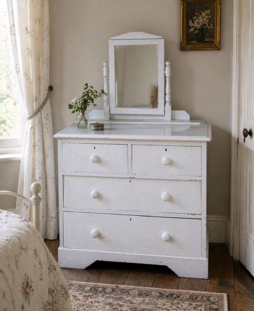 ANTIQUE VICTORIAN PINE PAINTED DRESSING TABLE