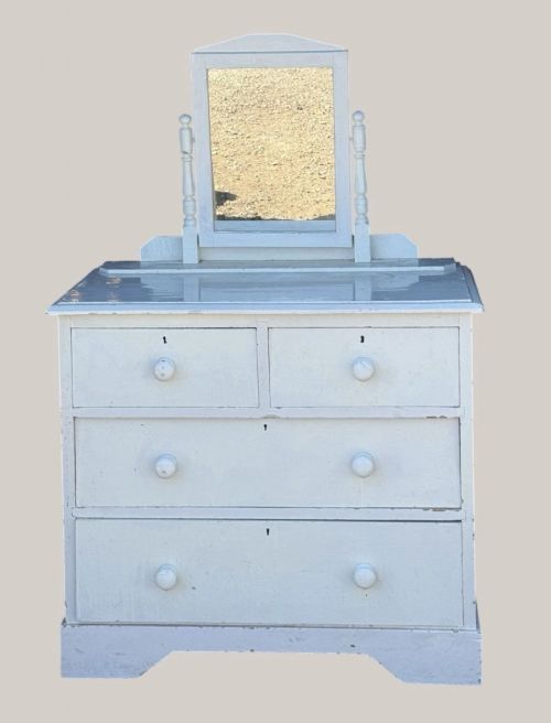 ANTIQUE VICTORIAN PINE PAINTED DRESSING TABLE - ADDITIONAL PHOTO 1