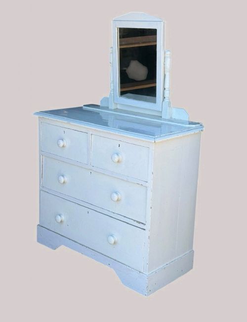 ANTIQUE VICTORIAN PINE PAINTED DRESSING TABLE - ADDITIONAL PHOTO 3