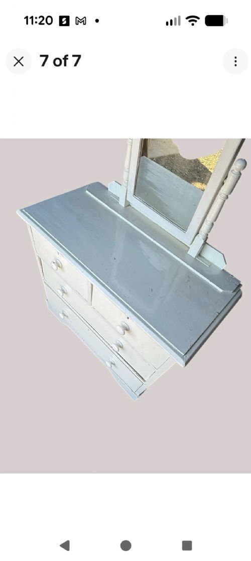 ANTIQUE VICTORIAN PINE PAINTED DRESSING TABLE - ADDITIONAL PHOTO 6