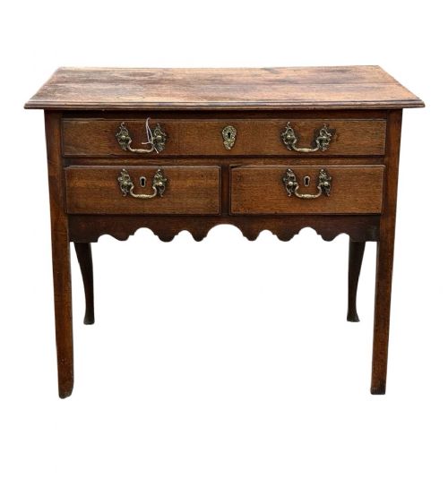 ANTIQUE GEORGIAN OAK LOWBOY SIDE TABLE 18TH CENTURY 3 DRAWER DRESSER BASE