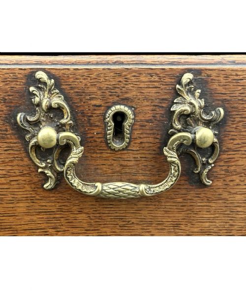 ANTIQUE GEORGIAN OAK LOWBOY SIDE TABLE 18TH CENTURY 3 DRAWER DRESSER BASE - ADDITIONAL PHOTO 4