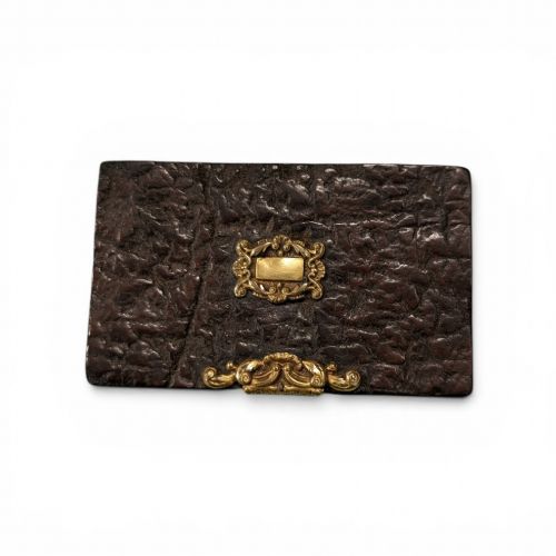 RHINOCEROS HIDE SNUFF BOX 19C