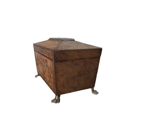 VICTORIAN ROSEWOOD INLAY TEA CADDY NOW JEWELRY BOX - ADDITIONAL PHOTO 1