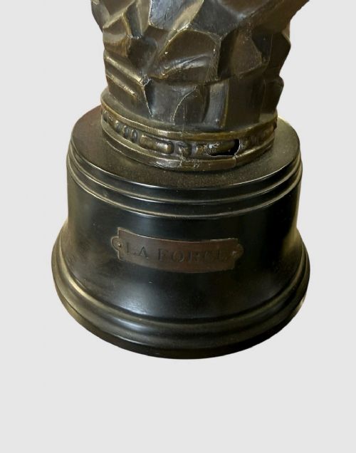 PAIR ANTIQUE CAST BRONZE STATUES FIGURES SCULPTURES ORNATE PATINA DECORATIVE - ADDITIONAL PHOTO 2