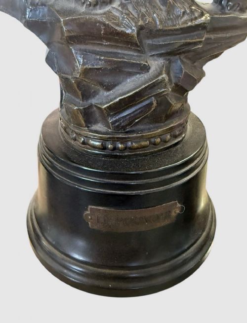 PAIR ANTIQUE CAST BRONZE STATUES FIGURES SCULPTURES ORNATE PATINA DECORATIVE - ADDITIONAL PHOTO 3