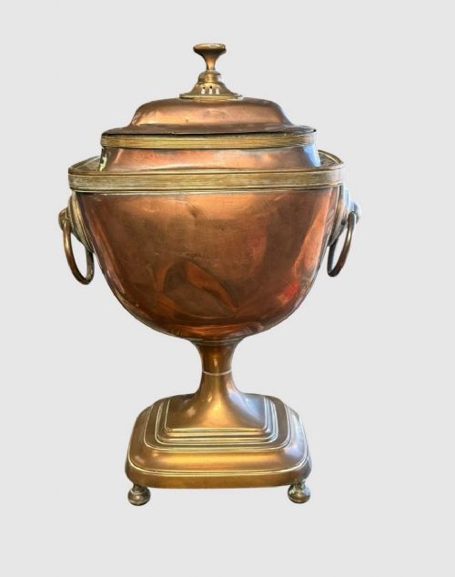 ANTIQUE COPPER AND BRASS SAMOVAR TRADITIONAL TEA URN DECORATIVE COLLECTIBLE - ADDITIONAL PHOTO 4