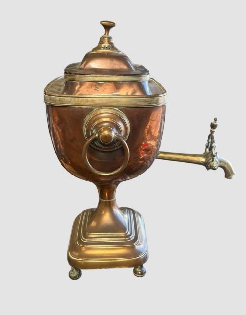 ANTIQUE COPPER AND BRASS SAMOVAR TRADITIONAL TEA URN DECORATIVE COLLECTIBLE - ADDITIONAL PHOTO 5