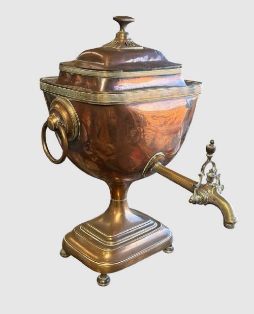 ANTIQUE COPPER AND BRASS SAMOVAR TRADITIONAL TEA URN DECORATIVE COLLECTIBLE - ADDITIONAL PHOTO 7
