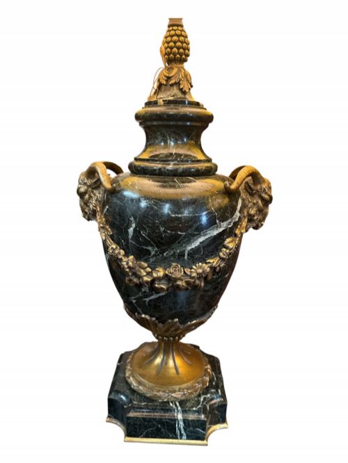 PAIR OF 19TH CENTURY FRENCH MARBLE URN LAMPS - ADDITIONAL PHOTO 3